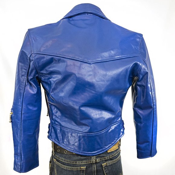 Straight To Hell Defector Leather Jacket -Royal Blue - NWOT - Picture 8 of 13